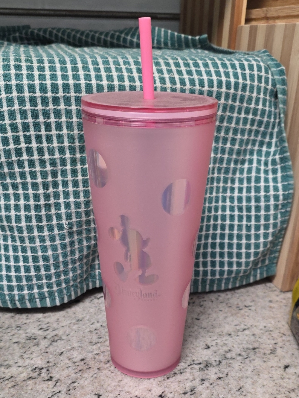 Disneyland Starbucks Pink Polka Dot Soft Touch Tumbler